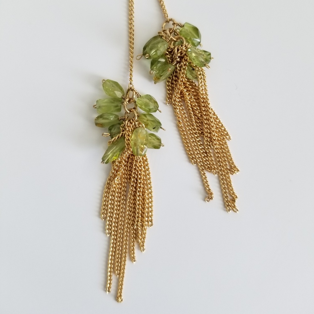Gold Vermeil Peridot Lariat Necklace